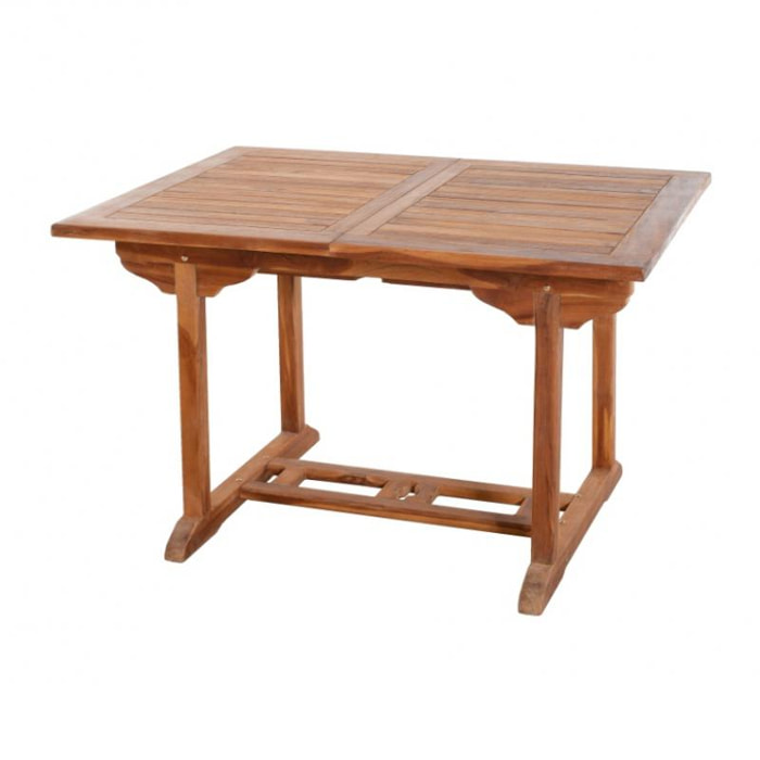 HANNA - Table de jardin 4/6 personnes - rectangulaire extensible 120/180 x 90 cm en bois Teck huilé