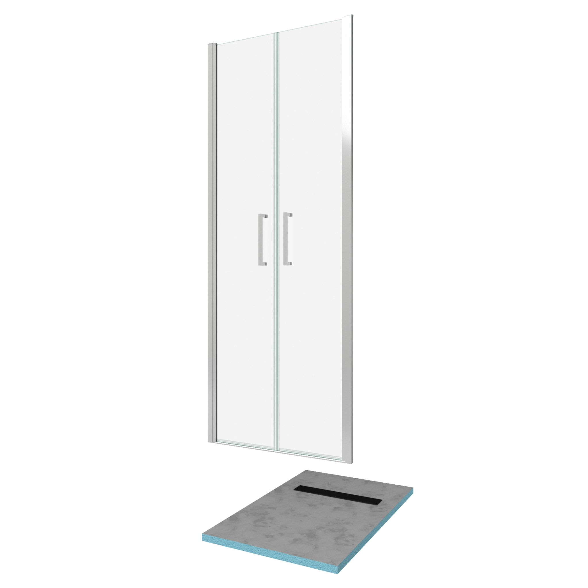 Pack Paroi de douche 80x200 cm + RECEVEUR DE DOUCHE A CARRELER 80x120 RECOUPABLE