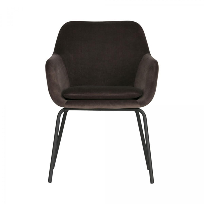 Mood - 2 fauteuils de table en velours - Couleur - Gris anthracite