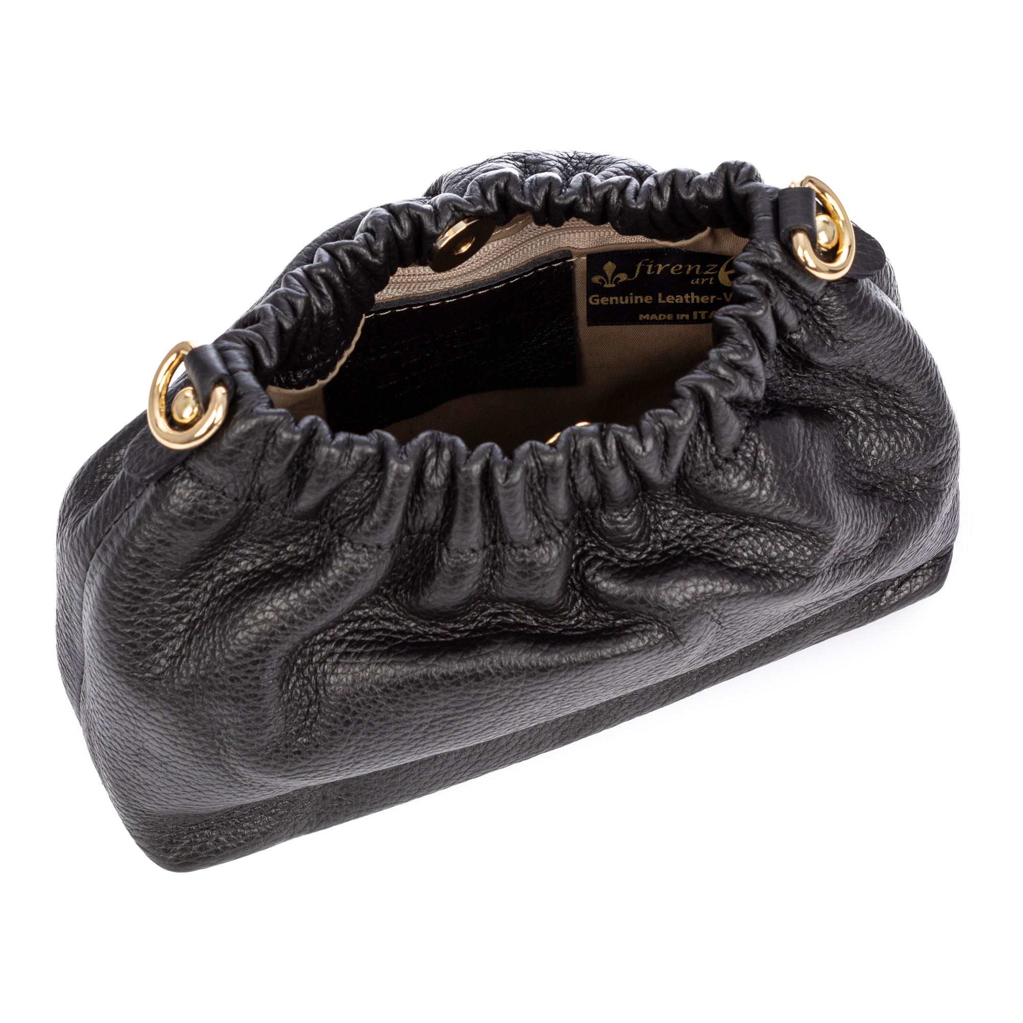 Ascea bolso bandolera piel auténtica dollaro con correa metal