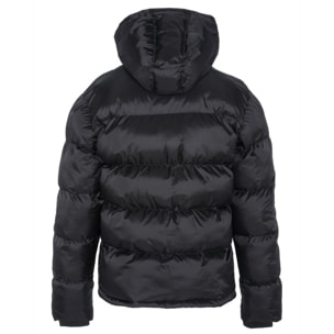 IDAHO2 SIMPLE HOODED &  PADDED JACKET W/ SCHOTT NYC CHEST EMBROIDERY  100% NYLON Nero