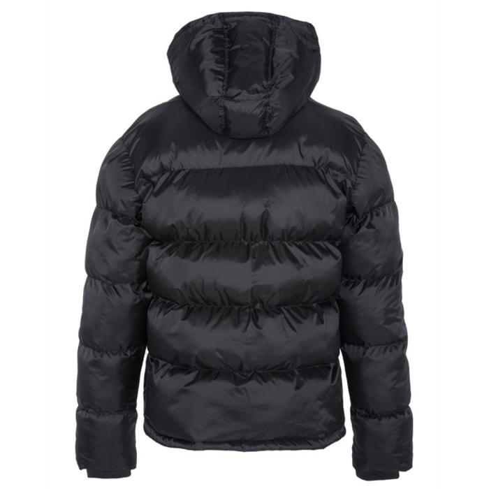 IDAHO2 SIMPLE HOODED &  PADDED JACKET W/ SCHOTT NYC CHEST EMBROIDERY  100% NYLON Nero