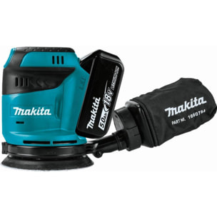 Lijadora excéntrica 18 V Li-Ion 5 Ah Ø 125 mm MAKITA - 2 baterías, cargador, maletín - DBO180RTJ