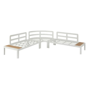 Salon d'angle de jardin "Paradize" 6 places blanc