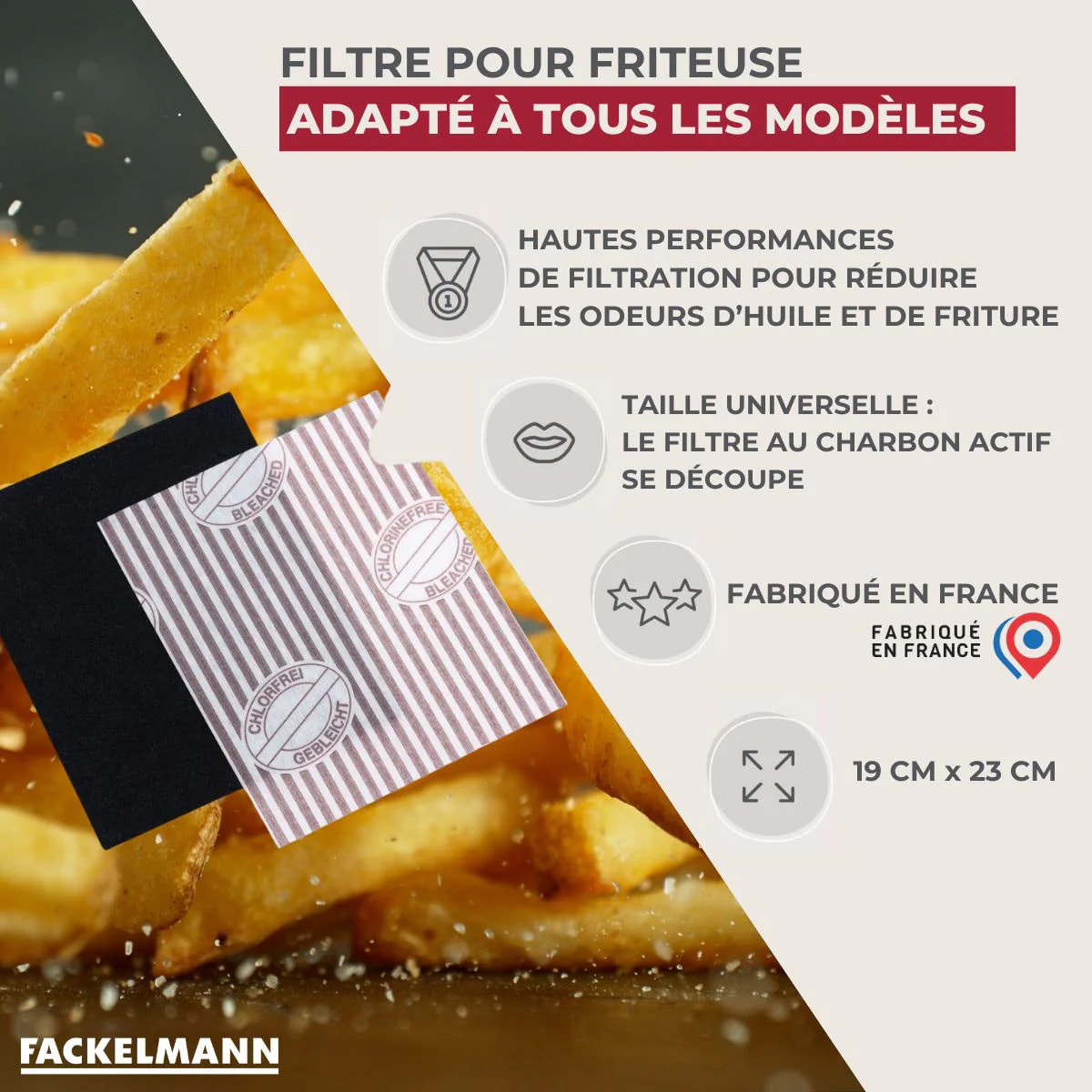 Filtre universel pour friteuse Fackelmann Accessoires hotte et friture