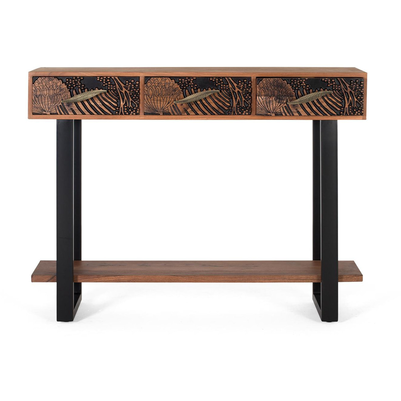 Consola de Madera de Acacia 120 Cm Estilo Étnico Moderno