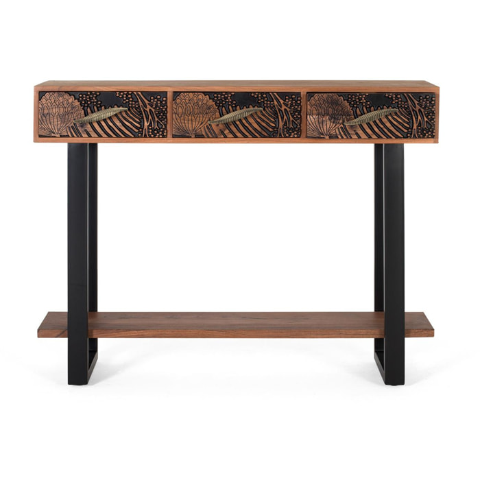 Consola de Madera de Acacia 120 Cm Estilo Étnico Moderno