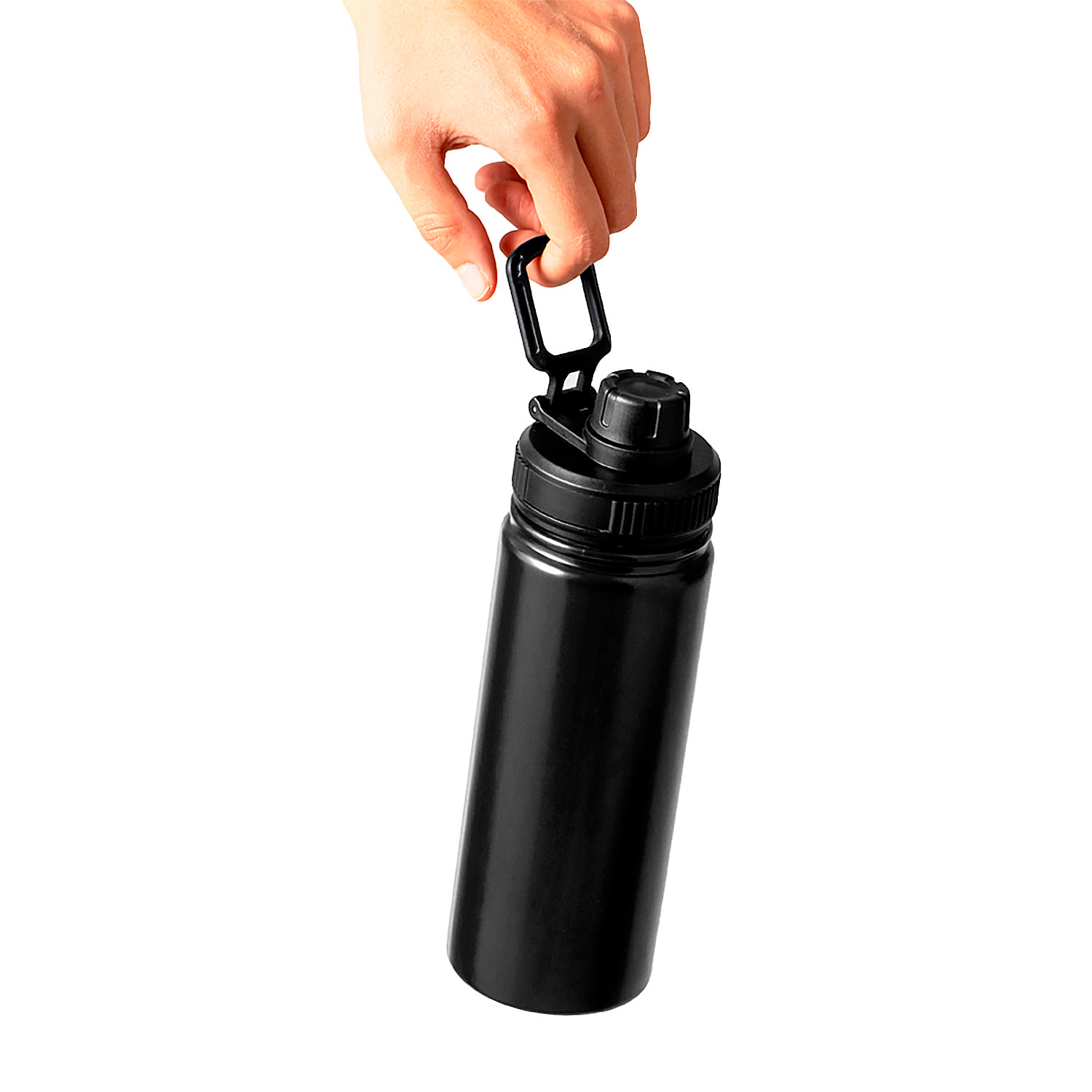Bidón térmico de acero inox con doble pared y 550 ml de capacidad. Incluye tapa de cierre a rosca, con dosificador y asa.