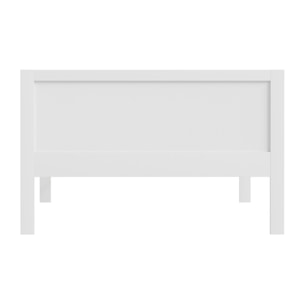 Lit barrière Pépito 90 x 190 cm, Blanc, Bois de Pin Naturel, Barrières Latérales de sécurité, Robuste et Moderne