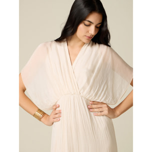 Oltre - Vestido largo en voile mezcla de seda - Blanco