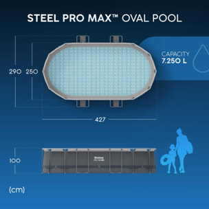 Bestway Piscine hors sol ovale Steel Pro MAX Solo Pool 427 x 250 x 100 cm Bestway