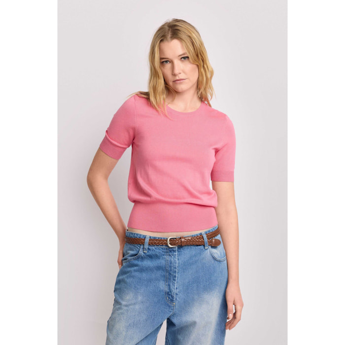 Kocca - Maglia con cut-out Donna, Tinta unita, Girocollo