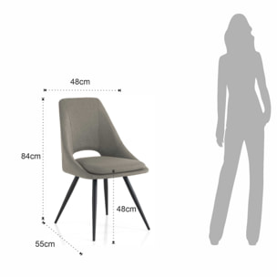 Tomasucci Ensemble de 2 chaises BETTA GREY