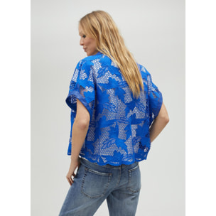 Camicia corta traforata guipure