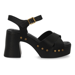 Sandalia plataforma tacón ancho para mujer