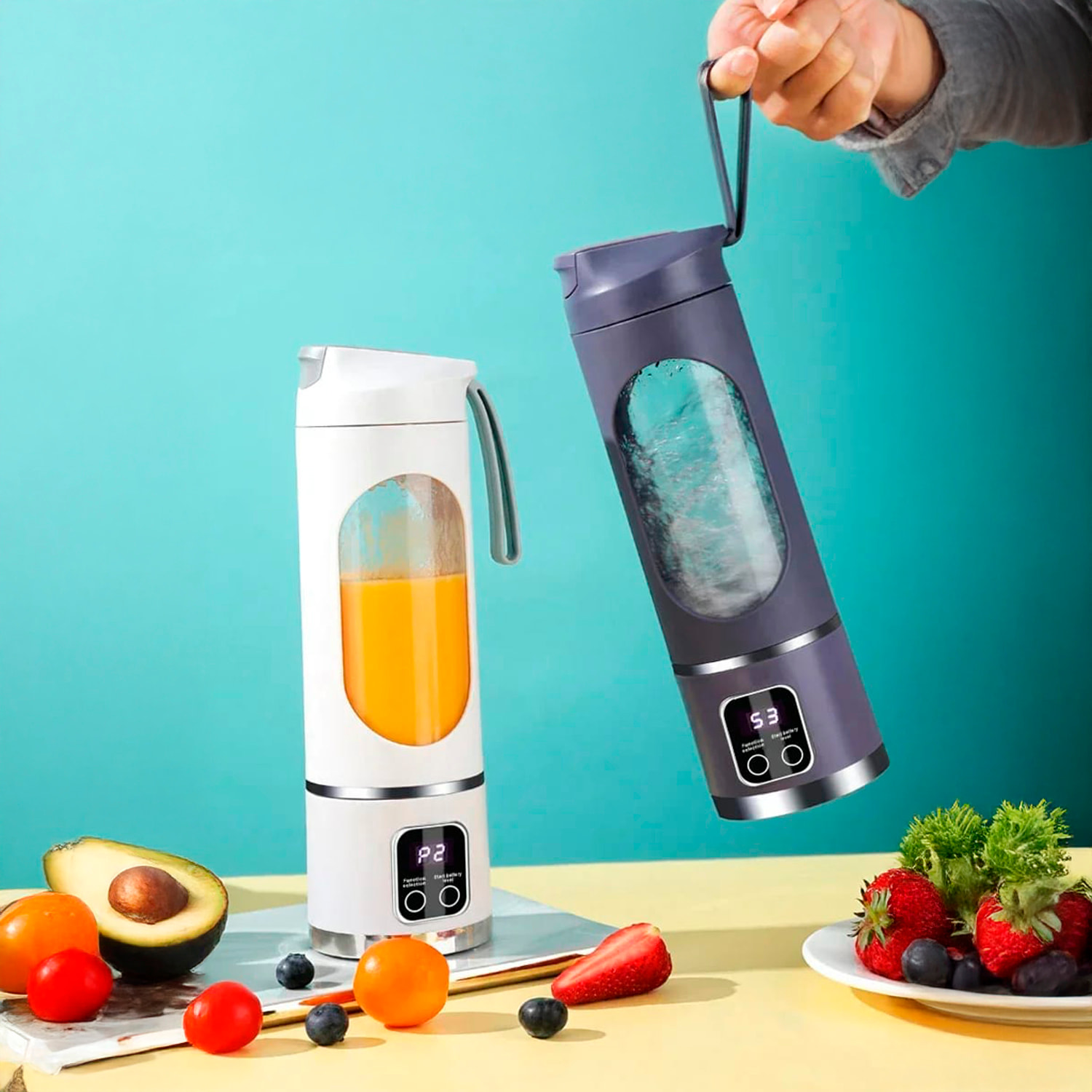 Batidora portátil con 3 modos de uso y 450ml de capacidad.
