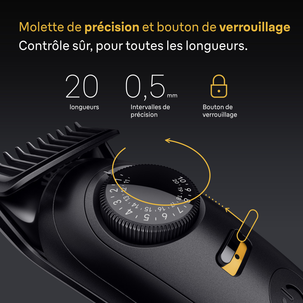 Braun Tondeuse À Barbe Series 5, + 2 Outils Pour Créer Son Style, 20 Longueurs, Lame Affûtée, BT5500, Noir