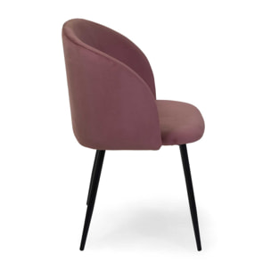 Poltrona Ruby Vacchetti in velluto rosa antico con struttura nera cm56,5x54h81