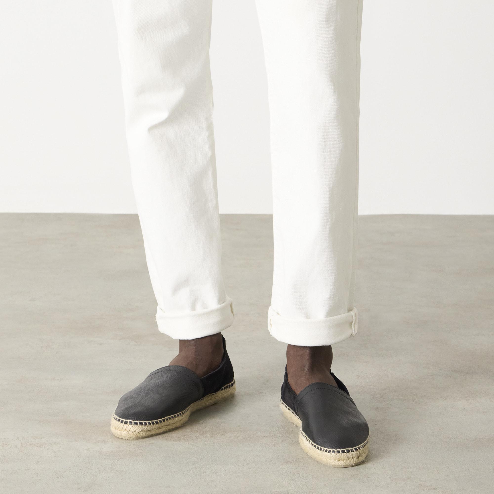 Alpargatas Polo elaboradas en combinación de cuero ovino con serraje