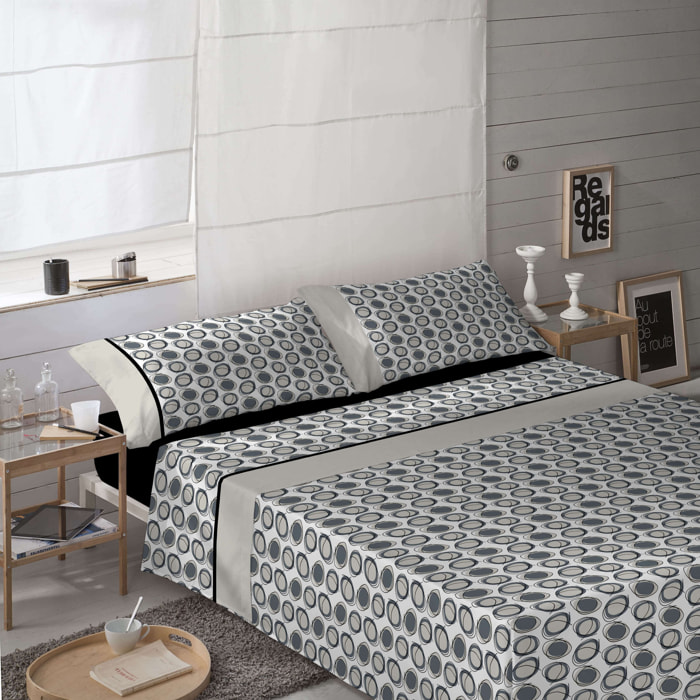 Naturals - Juego de Sábanas - Incluye 1 o 2 Fundas de Almohada + 1 Sábana Bajera - 50% Algodón - 50% Poliéster - Dots