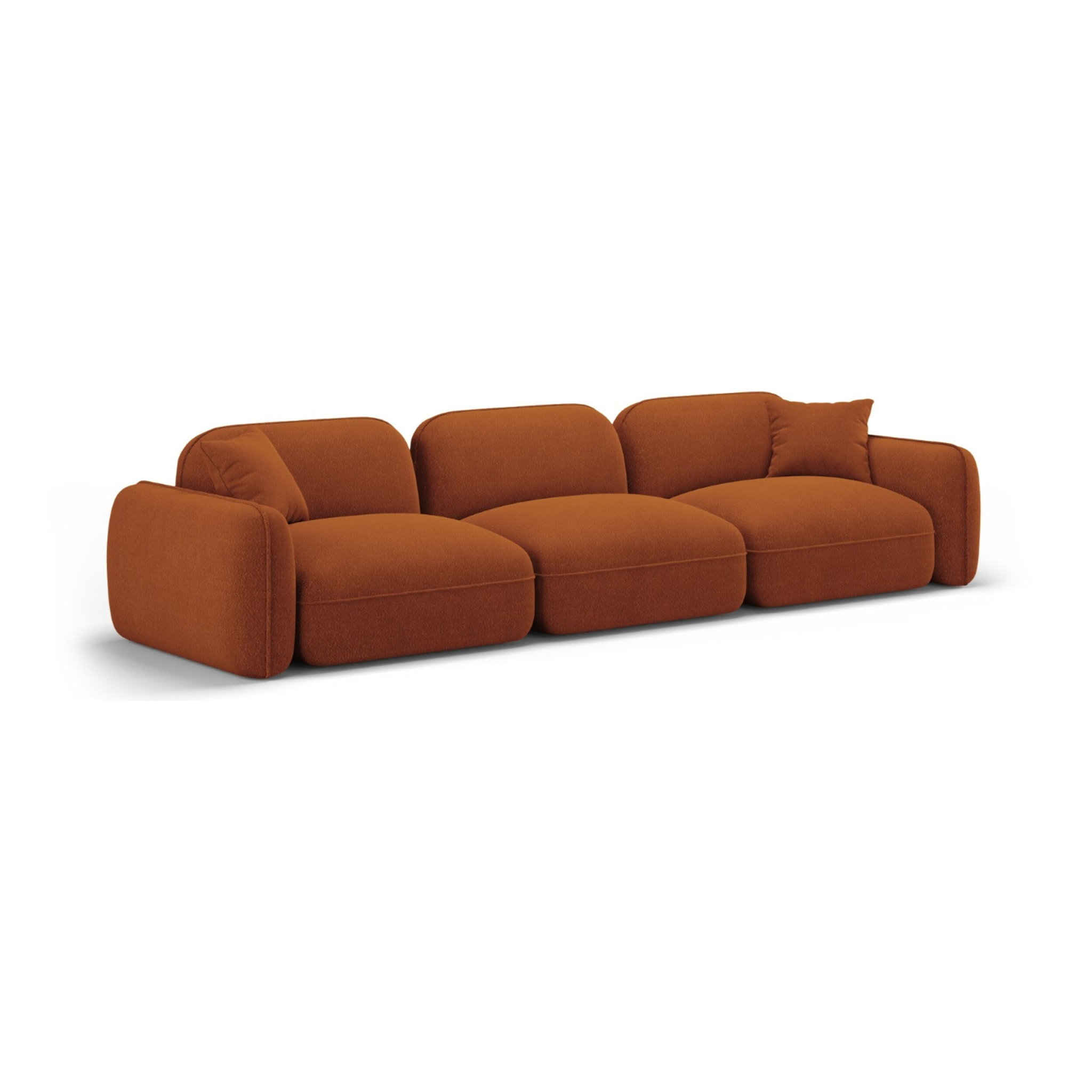 Canapé modulable "Lucien" 4 places en velours terracotta