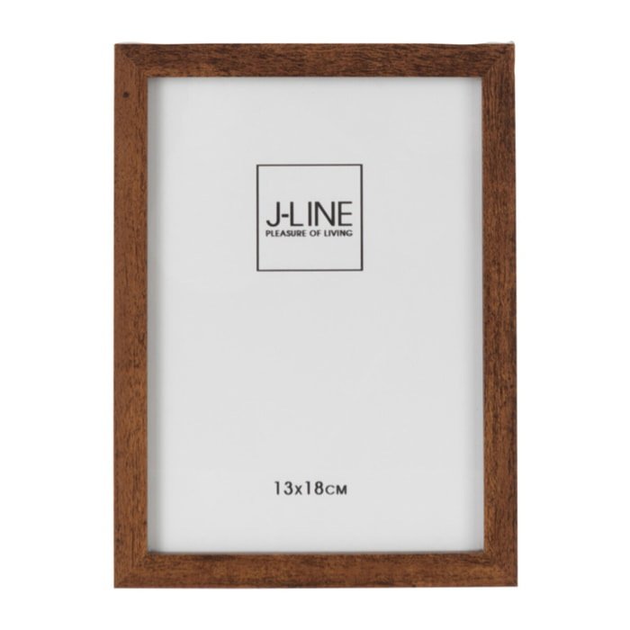 J-Line cadre photo Basic - bois - brun foncé - small - 2 pcs
