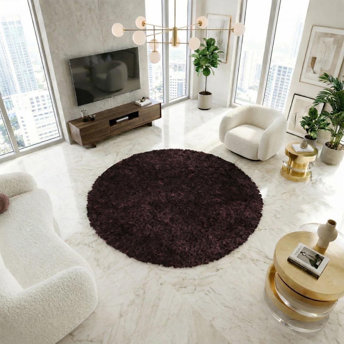 Tapis fait main Shaggy longues mèches Hago