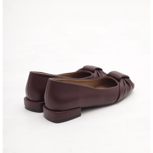 DECOLLETE FLAT FIOCCO BORDEAUX