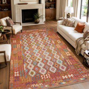 Tapis kilim, motif ethnique authentique, tissé en laine, UDON