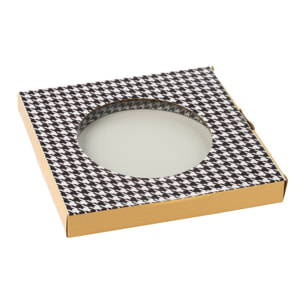 J-Line assiette Pied-De-Poule - porcelaine - blanc/noir - large