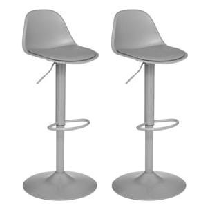 Lot de 2 tabourets bar déco style scandinave ''Aiko'' Atmosphera - Couleur: Gris clair