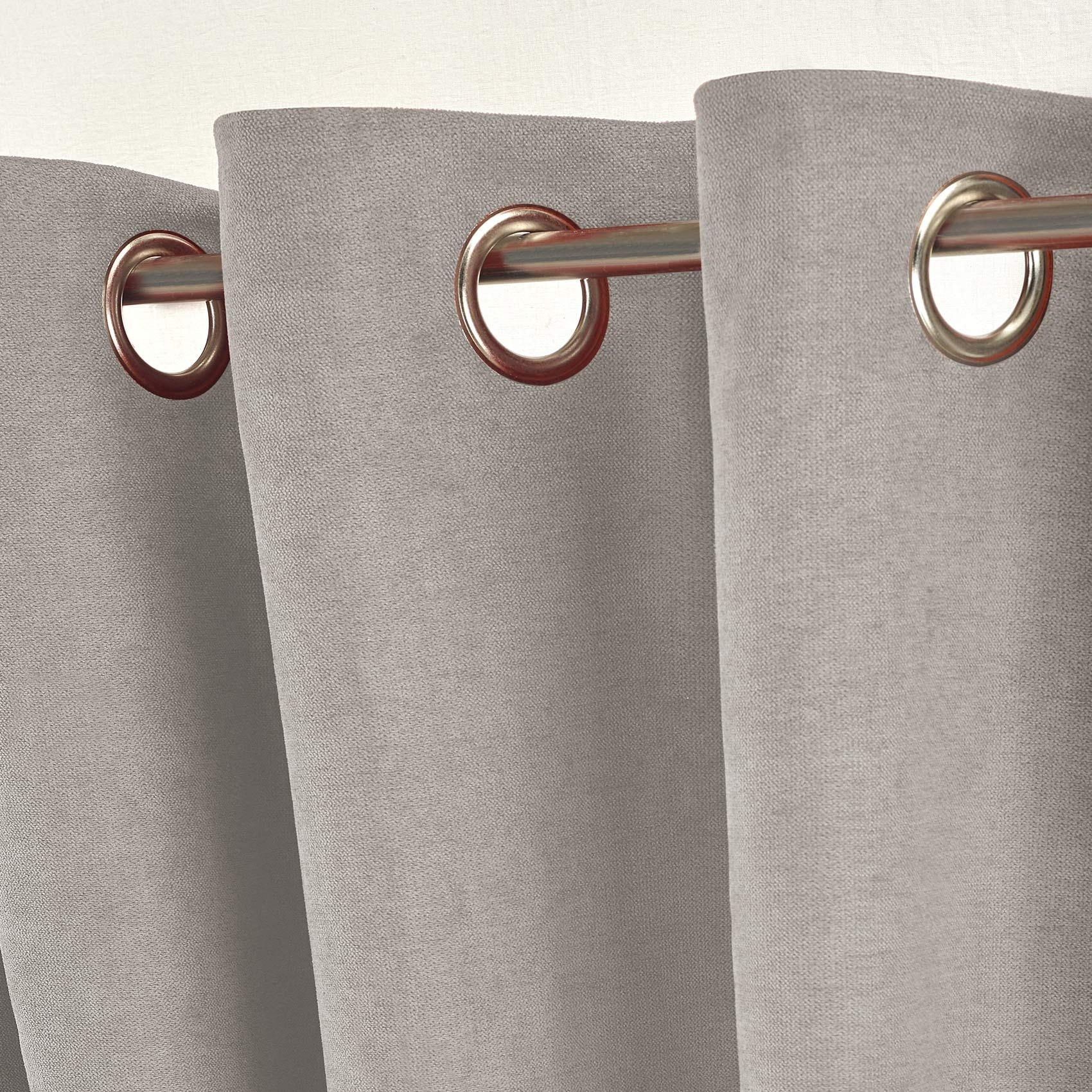 Rideau anti-froid doublé polaire - Gris Perle