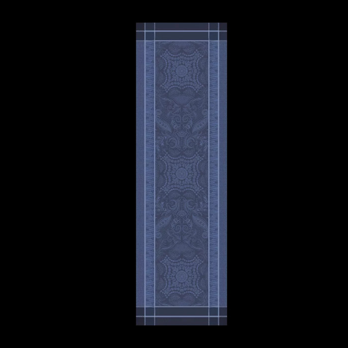 Chemin de table coton mélangé anti tache motif jacquard Persina crepuscule