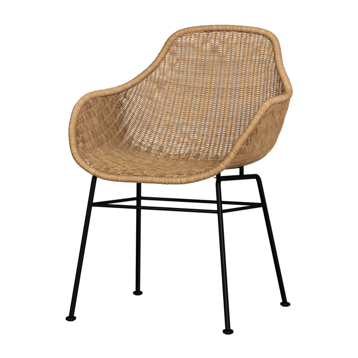 Table et chaises de jardin 8 personnes en bois de teck, résine tressée - Carmela