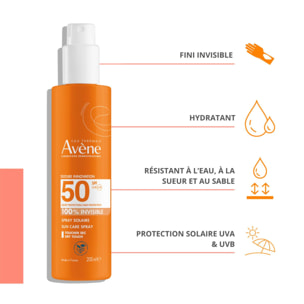 Spray Solaire SPF 50 - Protection Solaire 100% Invisible Peaux Sensibles 200 ml