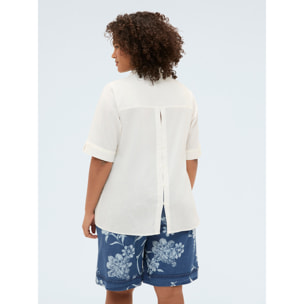 Fiorella Rubino - Camisa boxy en mezcla de lino y viscosa - Blanco