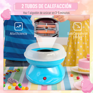 Máquina de Algodón de Azúcar, 450W-550W, Máquina para Hacer Algodón de Azúcar con 10 Palitos, para Fiestas de Cumpleaños Infantiles, en Casa, 27x26x18 cm, Azul