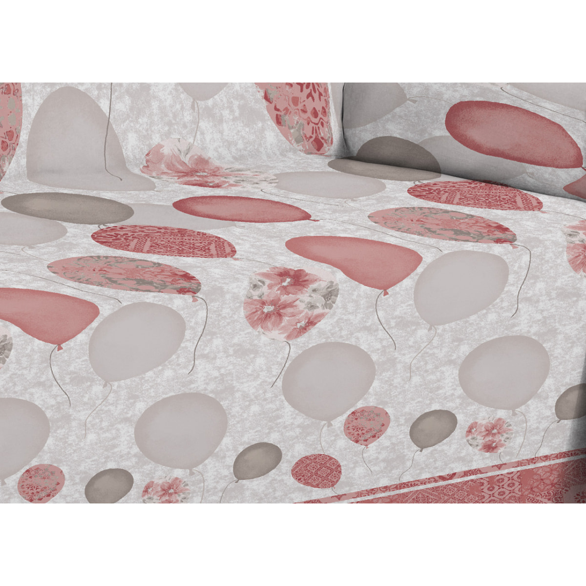 Telo Arredo Multiuso Copritutto 100% Cotone Palloncini Rosso