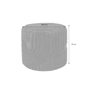 Pouf rond bouclette tuftée NUBA