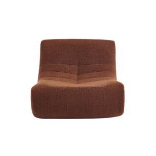 Fauteuil chauffeuse en bouclette texturée terracotta style contemporain 1 place