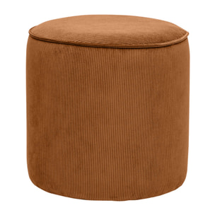 Pouf rond en velours côtelé terre brûlée D40 cm PAUL