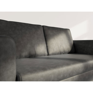 Marilia - canapé 2 places convertible déplimousse en simili - Noir