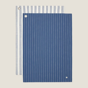 Set de 2 trapos de algodón rayas Cada color azul 100% Algodón
