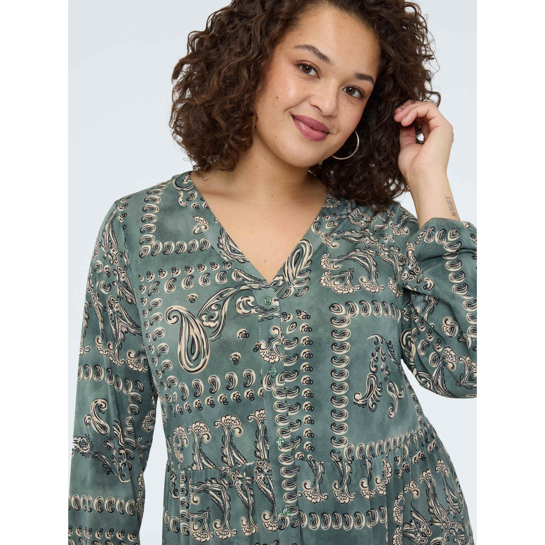 Fiorella Rubino - Vestido SMILE con estampado paisley - Verde militare