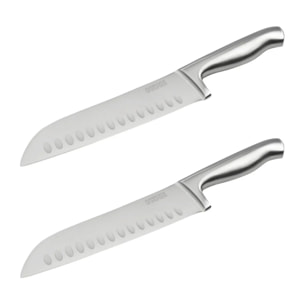 Ensemble de 2 Couteaux de cuisine Santoku lame de 18 cm Nirosta Star