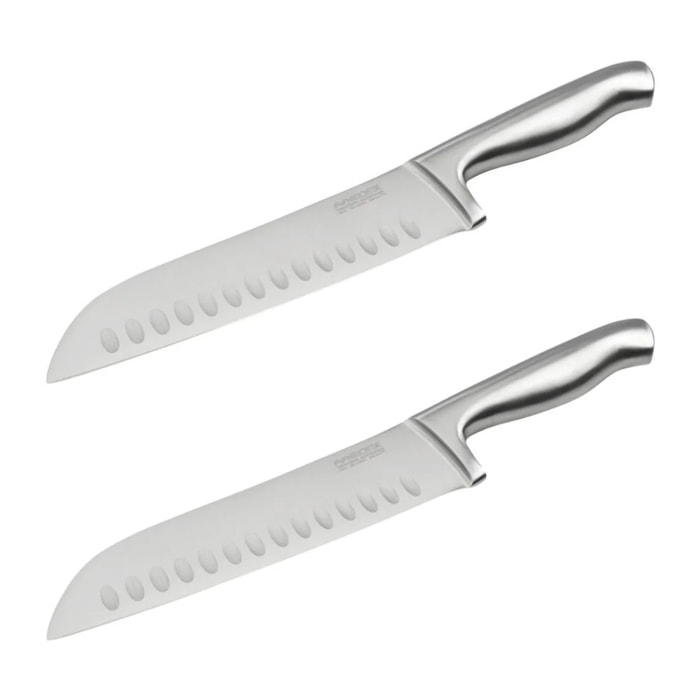 Ensemble de 2 Couteaux de cuisine Santoku lame de 18 cm Nirosta Star