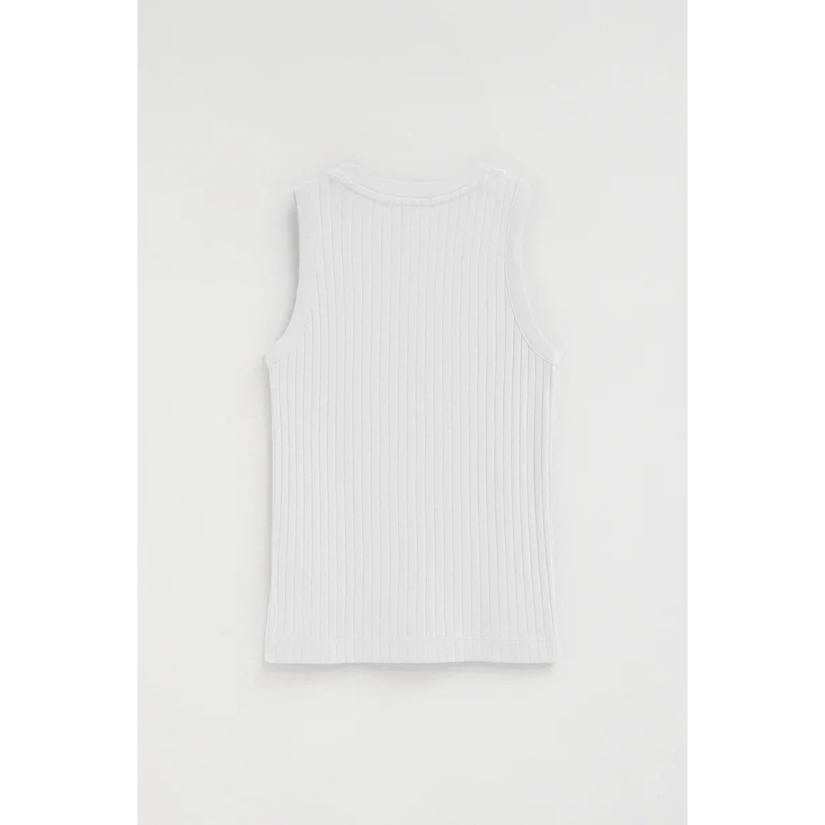 Pack mujer de dos camisetas sin mangas azul marino y blanca de canalé con logo Polo Club