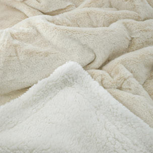 Plaid imitation "Lapin" - Cocoon Beige Clair - 130x170cm - 610g/m²