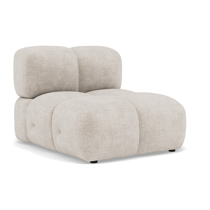 Grace - module d'assise sans accoudoir en velours texturé - Beige