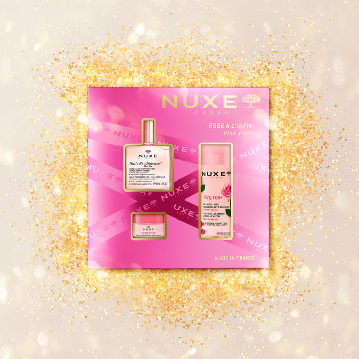 Huile Prodigieuse - Coffret Very Rose Eau Micellaire Apaisante 3-en-1 100 ml + 2 Produits
